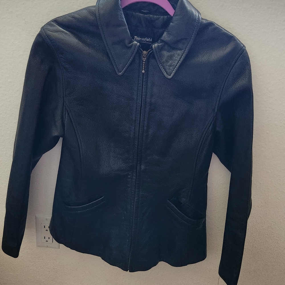 3M Thinsulate Women's Leather Jacket in Black